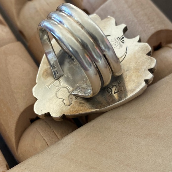 Pacific Crest Silver Turquoise heart sterling silver ring - Picture 9 of 9